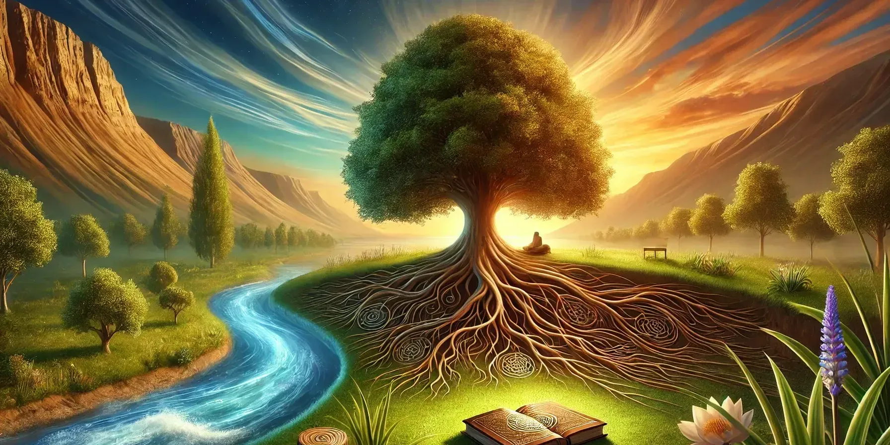 A serene, symbolic artwork evoking consciousness, thoughtfulness and discernment, in soft colours that suggest curiosity and growth.
